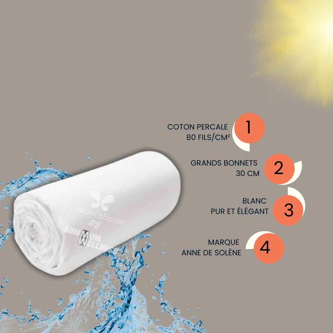 Drap housse blanc avec avantages produit