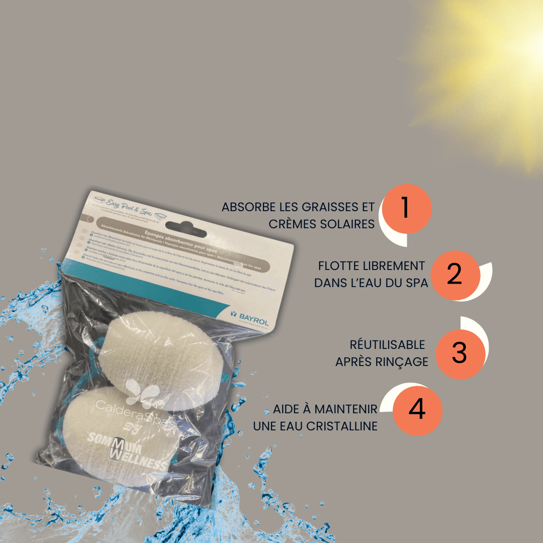 entretien spa eponge absorbante surface eau spa