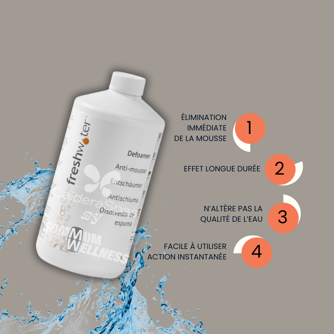 Anti-Mousse FreshWater®️ – Élimine instantanément la mousse de votre spa