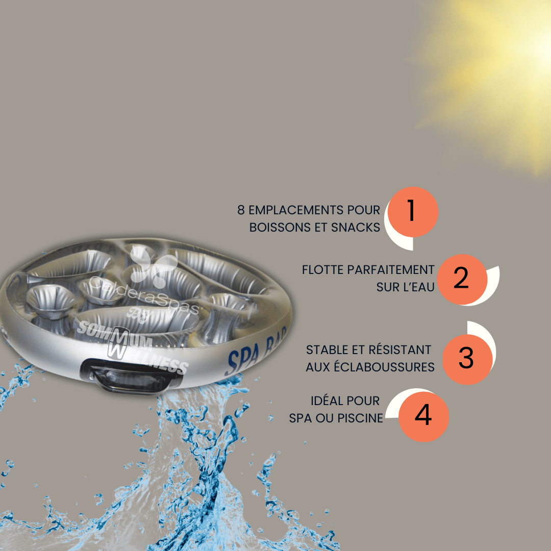Mini Bar Gonflable Spa – Plateau Flottant 8 Emplacements