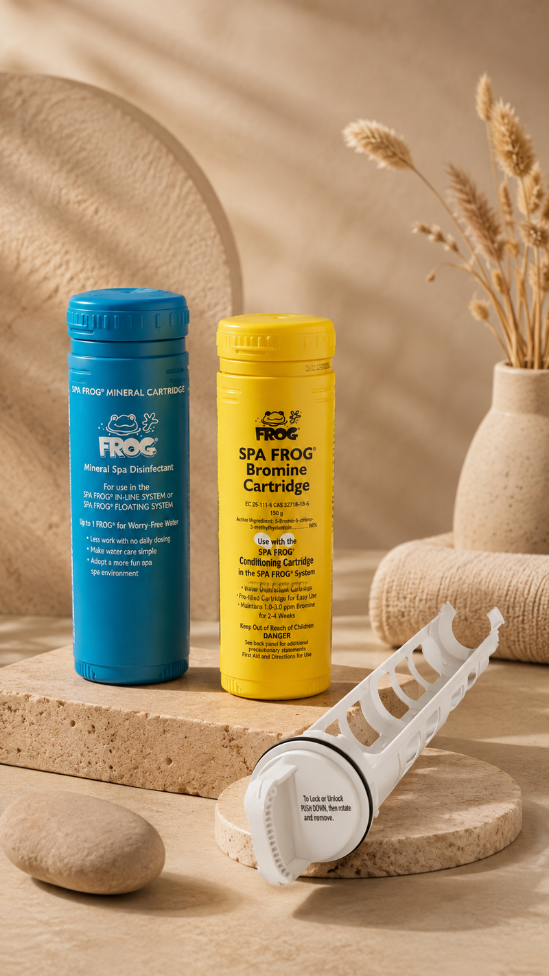 Système Spa FROG : cartouches brome et minéraux pour l'entretien de l'eau du spa Caldera