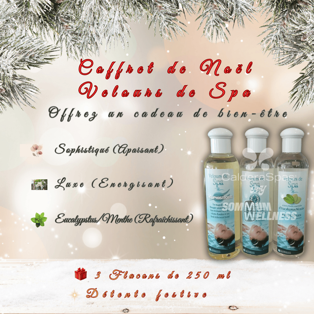 Coffret Noel Velours de spa sur fond Noel