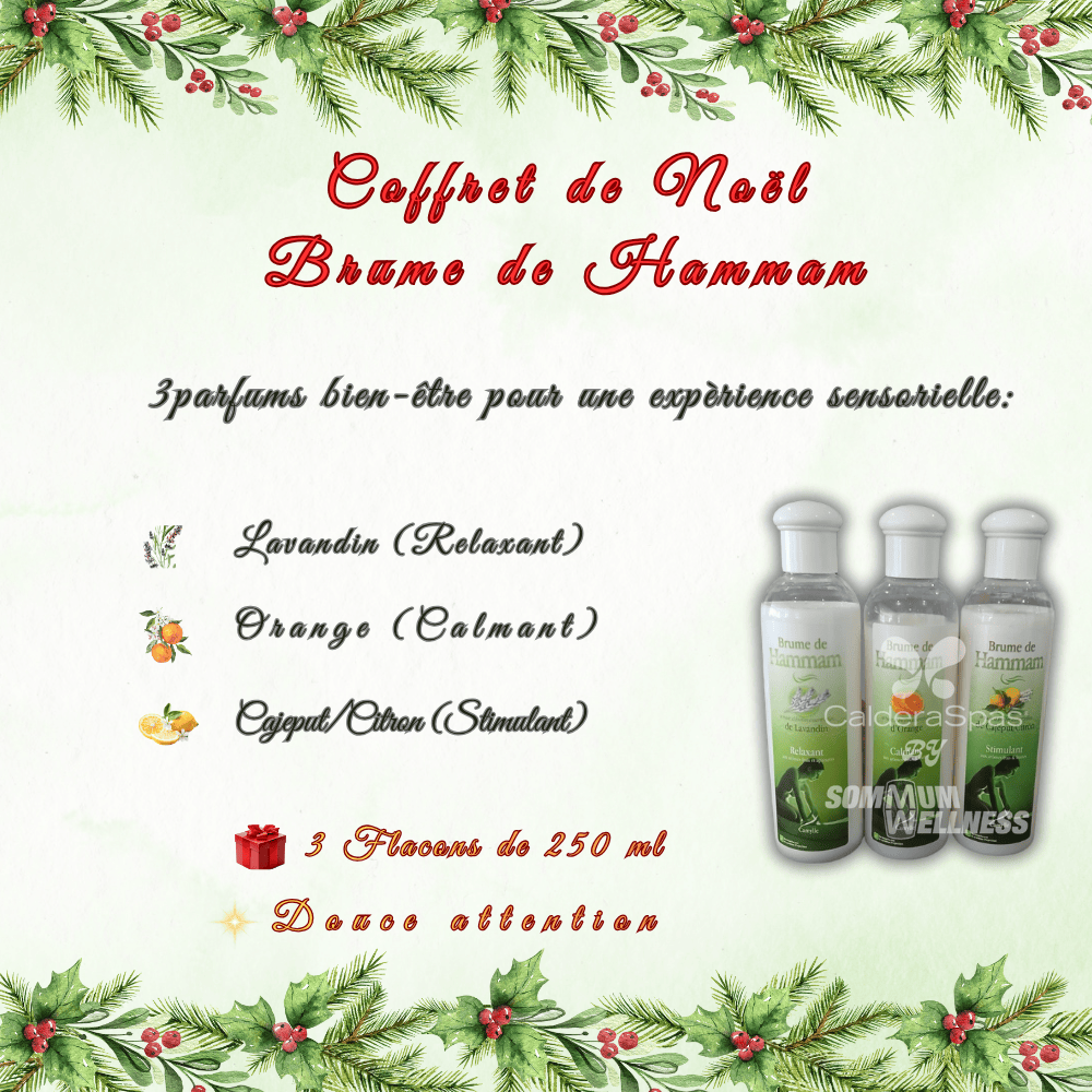 Coffret brume de hamman sur fond Noel