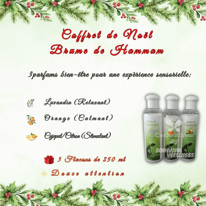 Coffret brume de hamman sur fond Noel