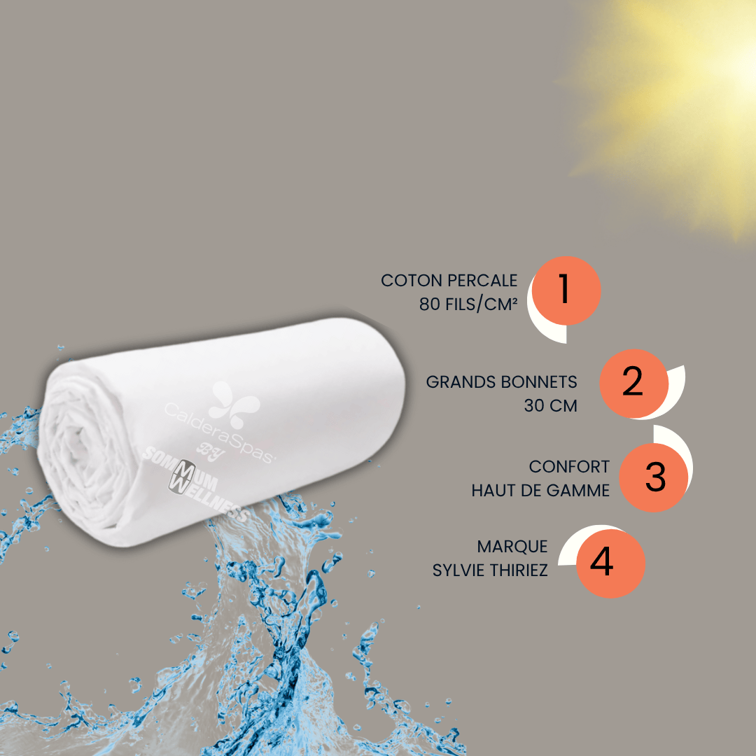 Drap housse blanc avec avantages produit