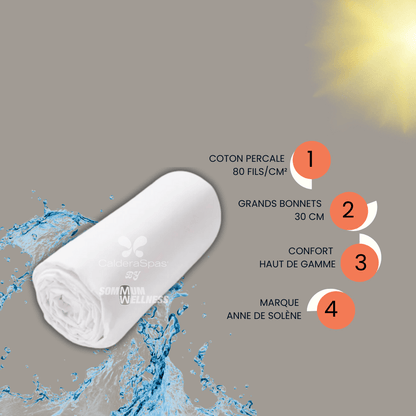 Drap housse blanc avec avantages produit