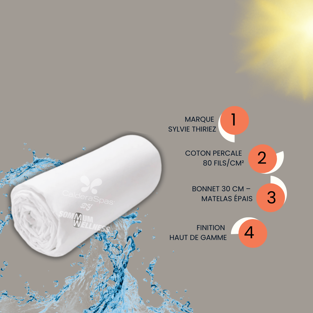 Drap housse blanc avec avantages produit
