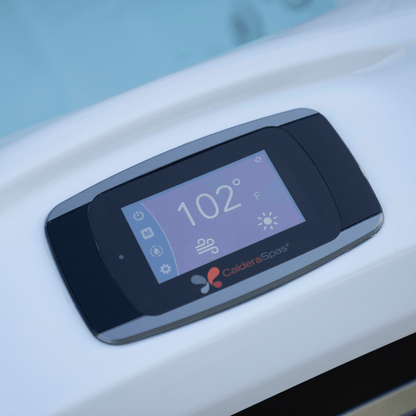écran tactile LCD Advent du spa Caldera Utopia Ravello pour réglage température et jets