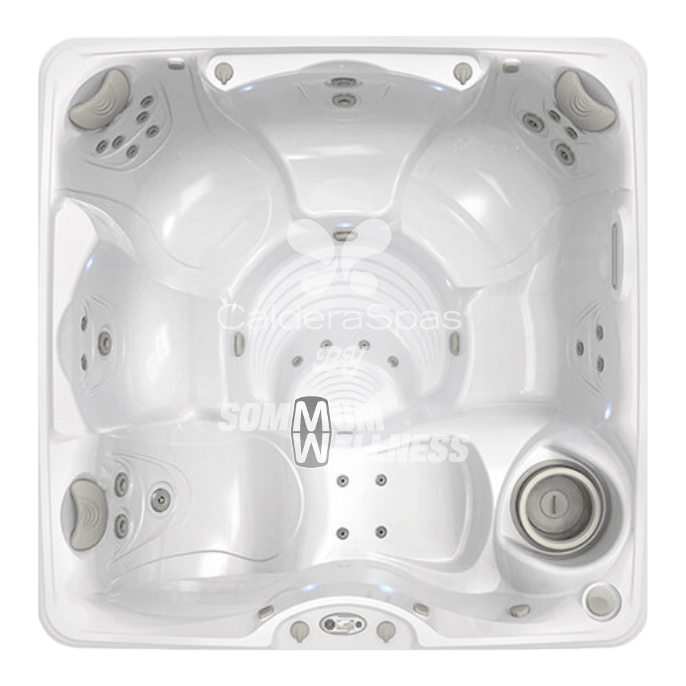 plan interieur spa Caldera Marino 6 places disposition jets hydrotherapie