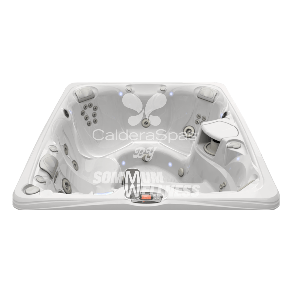 interieur spa Caldera Martinique Blanc Arctique avec eclairage LED SpaGlo et commandes LCD