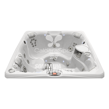 interieur spa Caldera Martinique Blanc Arctique avec eclairage LED SpaGlo et commandes LCD
