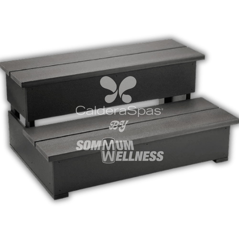 marche spa caldera ecotech marron effet bois acces spa