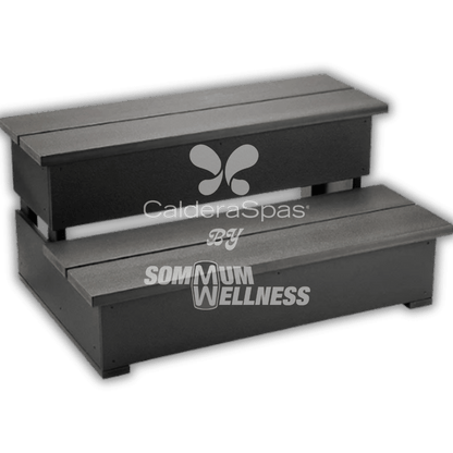 marche spa caldera ecotech marron effet bois acces spa
