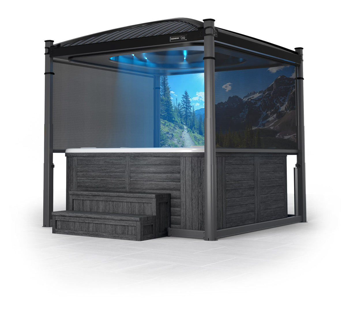 abri de spa Covana Oasis Midnight Edition interieur de coque noir