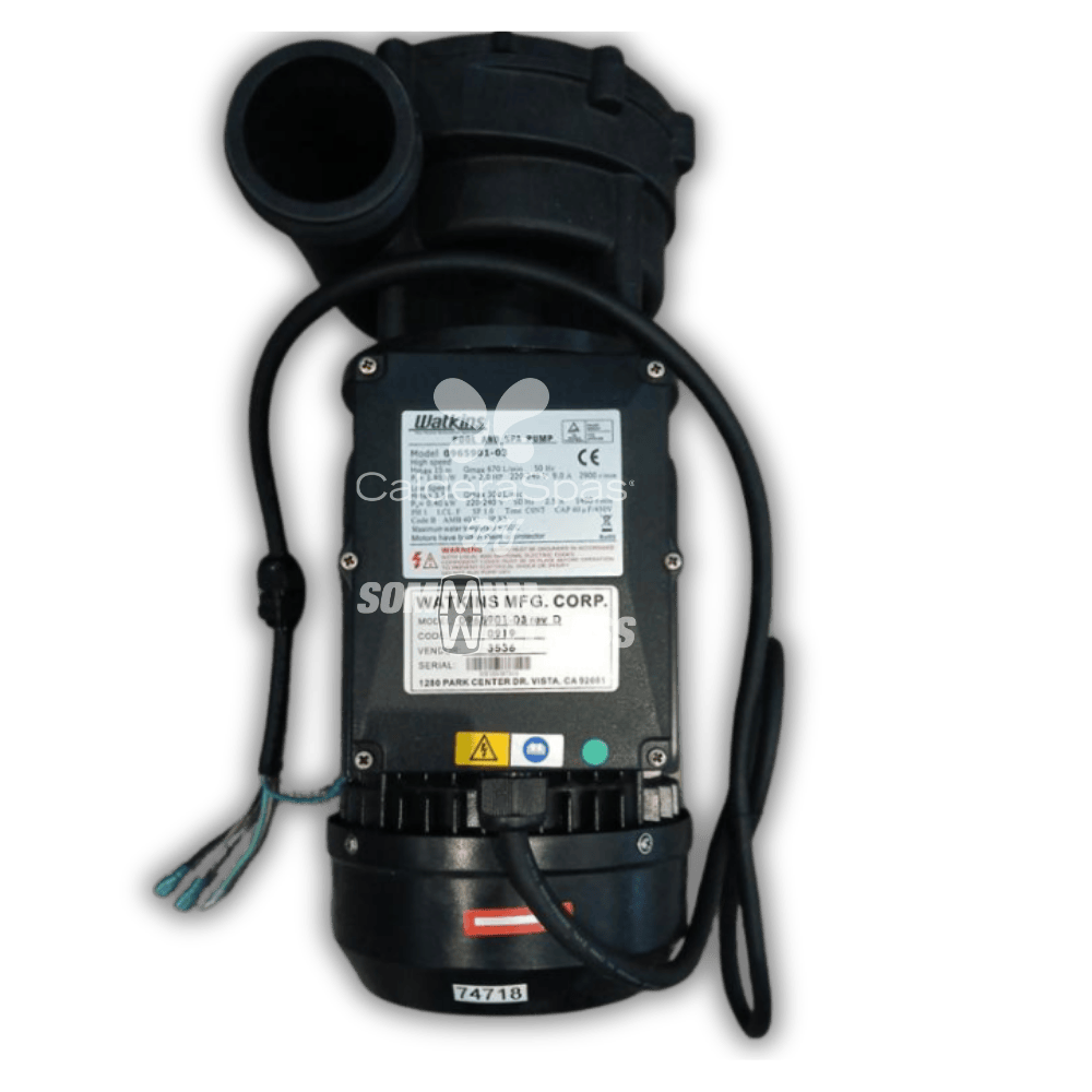 Pompe spa avec étiquette