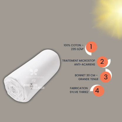 Drap housse blanc avec avantages produit