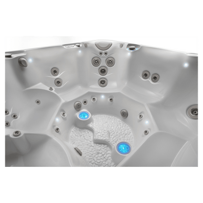 spa Caldera Florence Utopia™ vue intérieure avec jets hydromassage, éclairage LED SpaGlo™ et assises ergonomiques 6 places