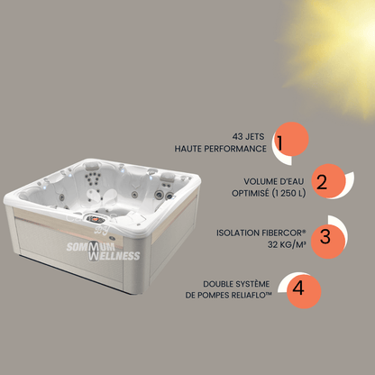 spa Caldera Seychelles 6 places gamme premium avec 43 jets, isolation FiberCor® et double pompe ReliaFlo™ à Gigean