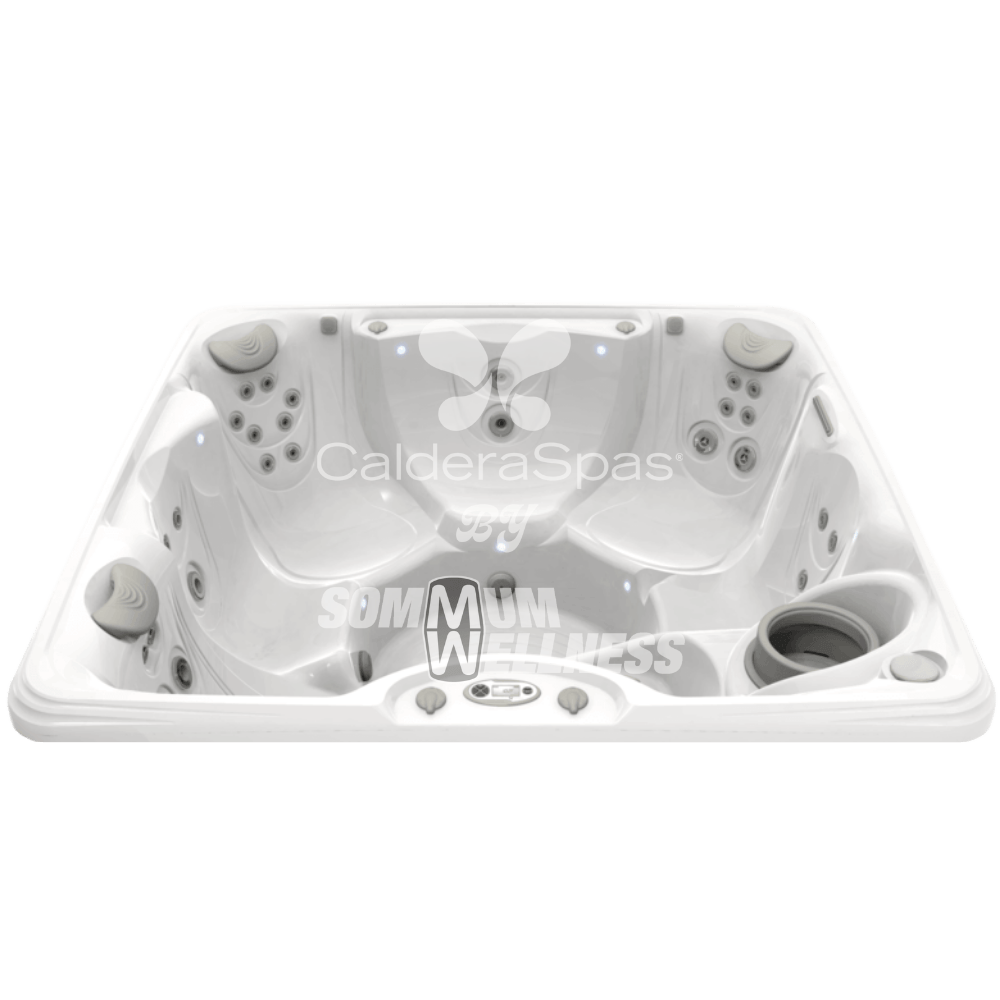 spa Caldera Vacanza Marino 6 places vue 3D coque Blanc Arctique 35 jets cascade Acquarella et systeme FreshWater en option