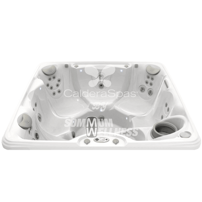 spa Caldera Vacanza Marino 6 places vue 3D coque Blanc Arctique 35 jets cascade Acquarella et systeme FreshWater en option