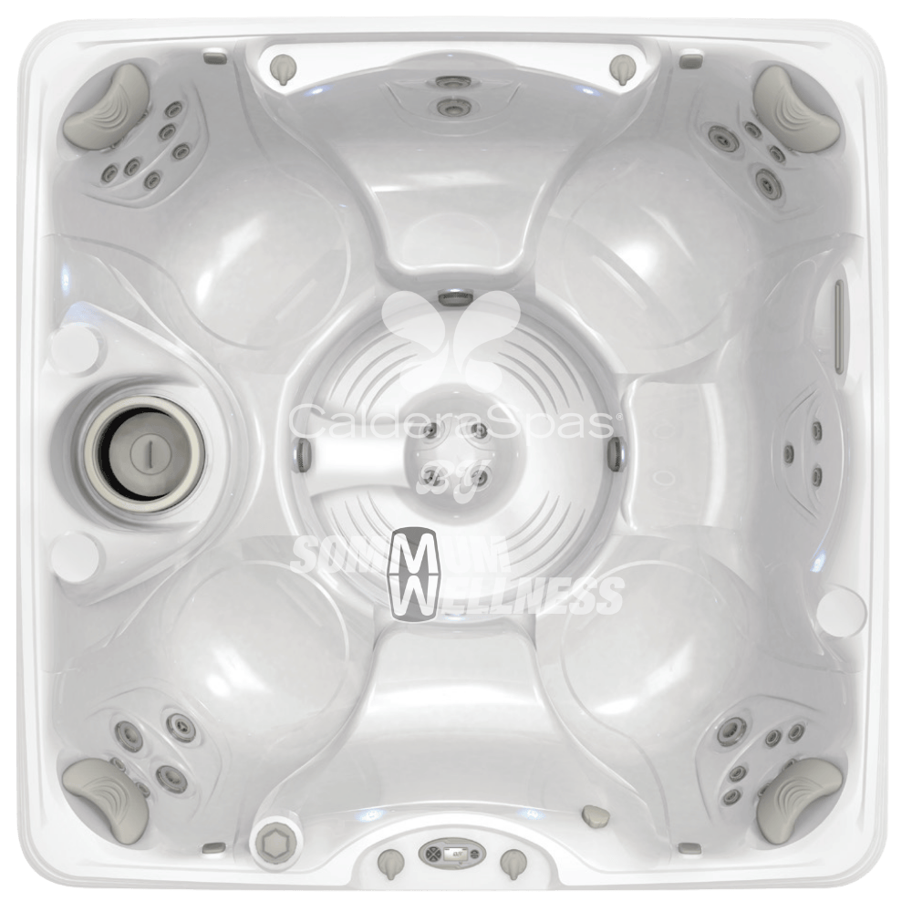 vue dessus spa Caldera Vacanza Vanto 7 places disposition des places et jets hydromassage