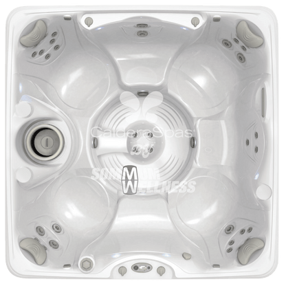 vue dessus spa Caldera Vacanza Vanto 7 places disposition des places et jets hydromassage