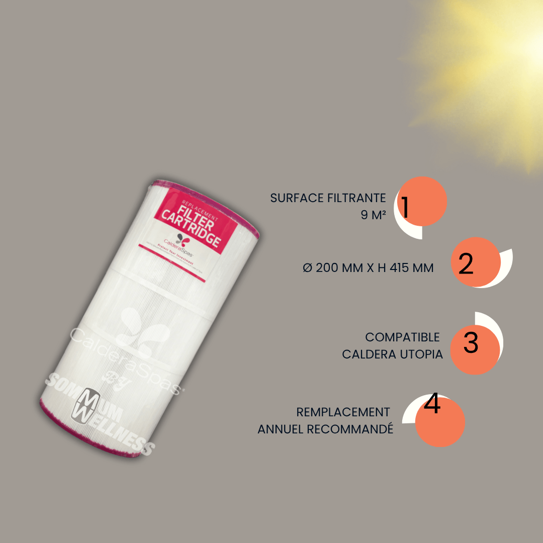 Filtre spa Caldera 100SQ – Utopia Ø200 x 415 mm