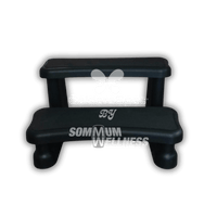 marches spa polymere noir 2 niveaux vue face acces spa