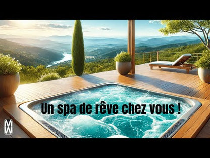 vidéo client dans un spa Tahitian Caldera Spas profitant des jets de massage et de l'ambiance du spa
