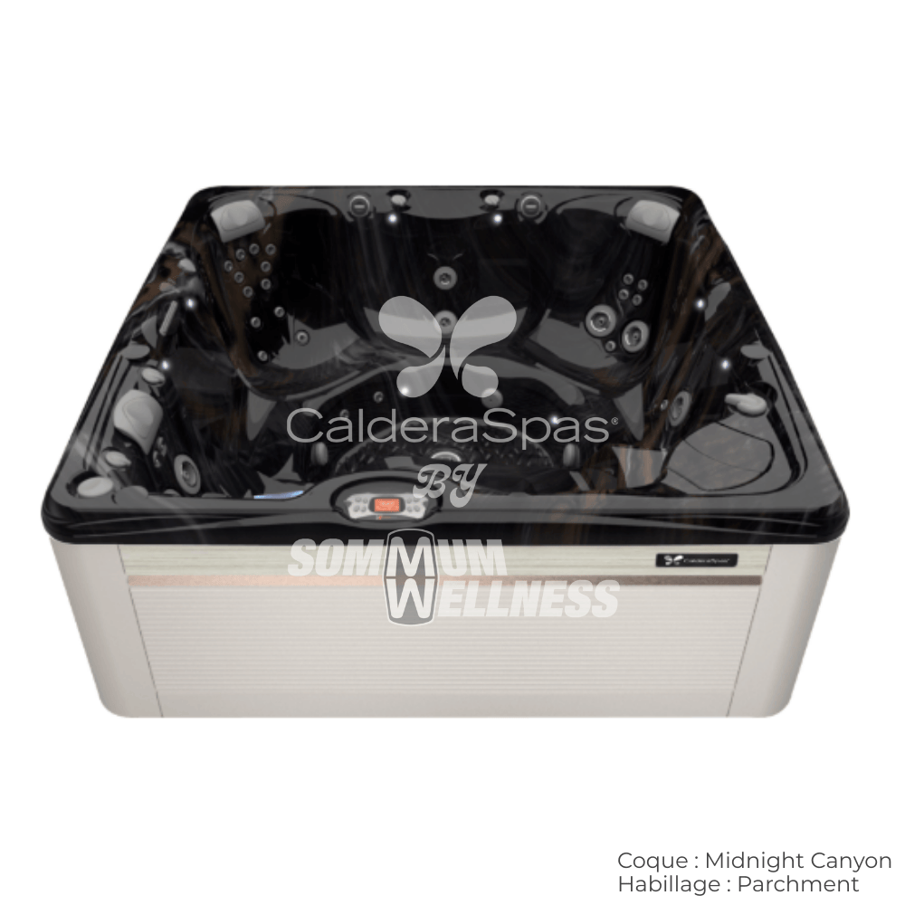 spa Caldera Makena Série Paradise 6 places coque Midnight Canyon avec habillage Parchment