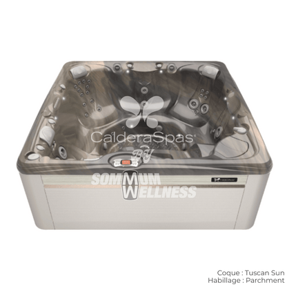 spa Caldera Makena Série Paradise 6 places coque Tuscan Sun avec habillage Parchment