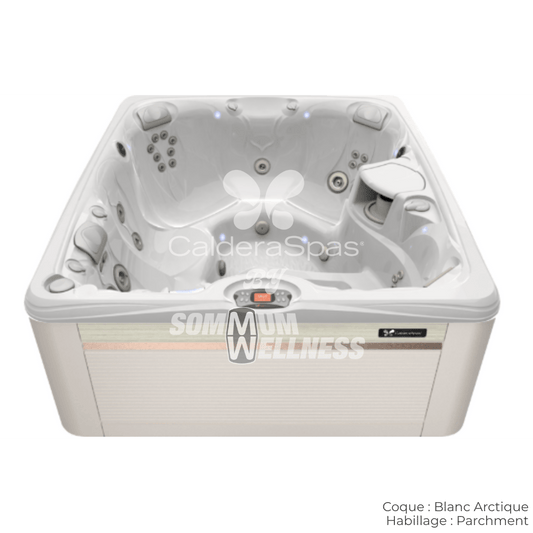 Spa Caldera Martinique Blanc Arctique habillage Parchment 34 jets