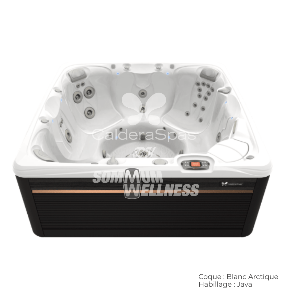 spa Caldera Reunion Serie Paradise 7 places coque Blanc Arctique habillage Java