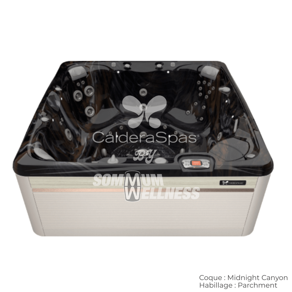 spa Caldera Reunion Serie Paradise 7 places coque Midnight Canyon habillage Parchment