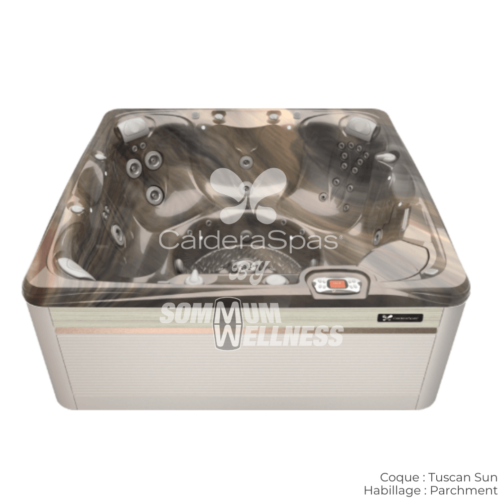 spa Caldera Reunion Serie Paradise 7 places coque Tuscan Sun habillage Parchment