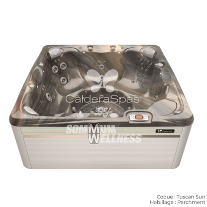 spa Caldera Reunion Serie Paradise 7 places coque Tuscan Sun habillage Parchment