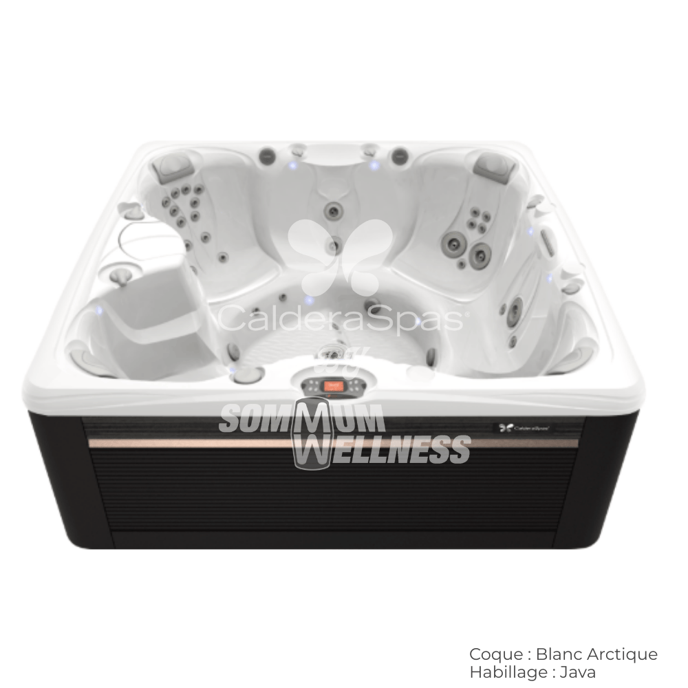 spa Caldera Salina Serie Paradise 7 places coque Blanc Arctique habillage Java