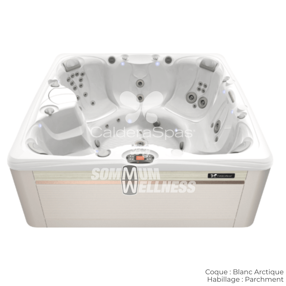 spa Caldera Salina Serie Paradise 7 places coque Blanc Arctique habillage Parchment