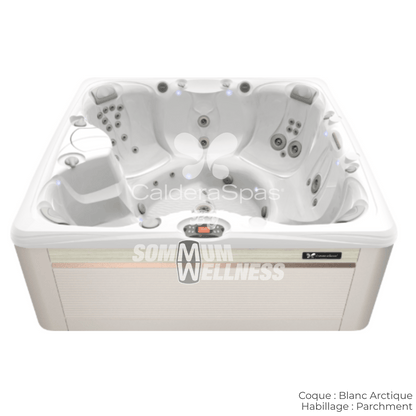 spa Caldera Salina Serie Paradise 7 places coque Blanc Arctique habillage Parchment