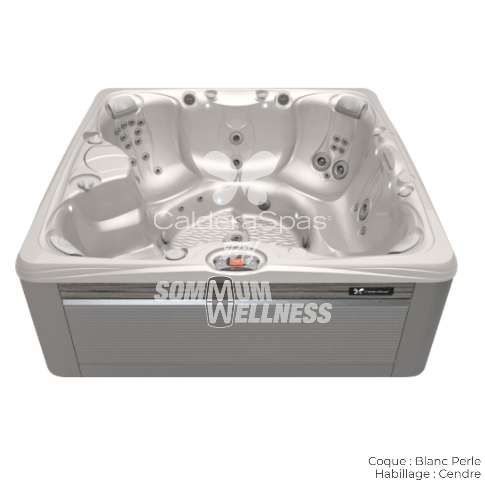 spa Caldera Salina Serie Paradise 7 places coque Blanc Perle habillage Cendre