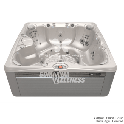 spa Caldera Salina Serie Paradise 7 places coque Blanc Perle habillage Cendre