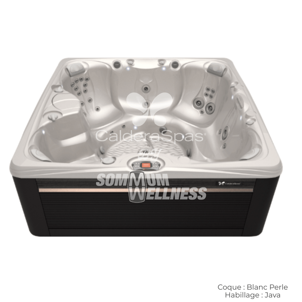 spa Caldera Salina Serie Paradise 7 places coque Blanc Perle habillage Java