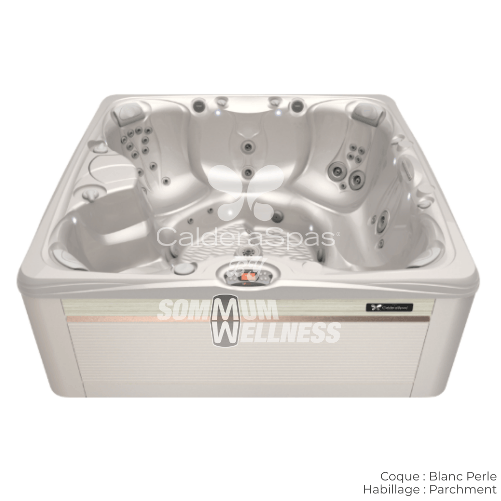 spa Caldera Salina Serie Paradise 7 places coque Blanc Perle habillage Parchment