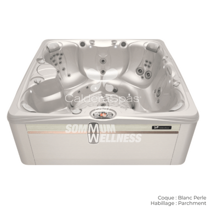spa Caldera Salina Serie Paradise 7 places coque Blanc Perle habillage Parchment