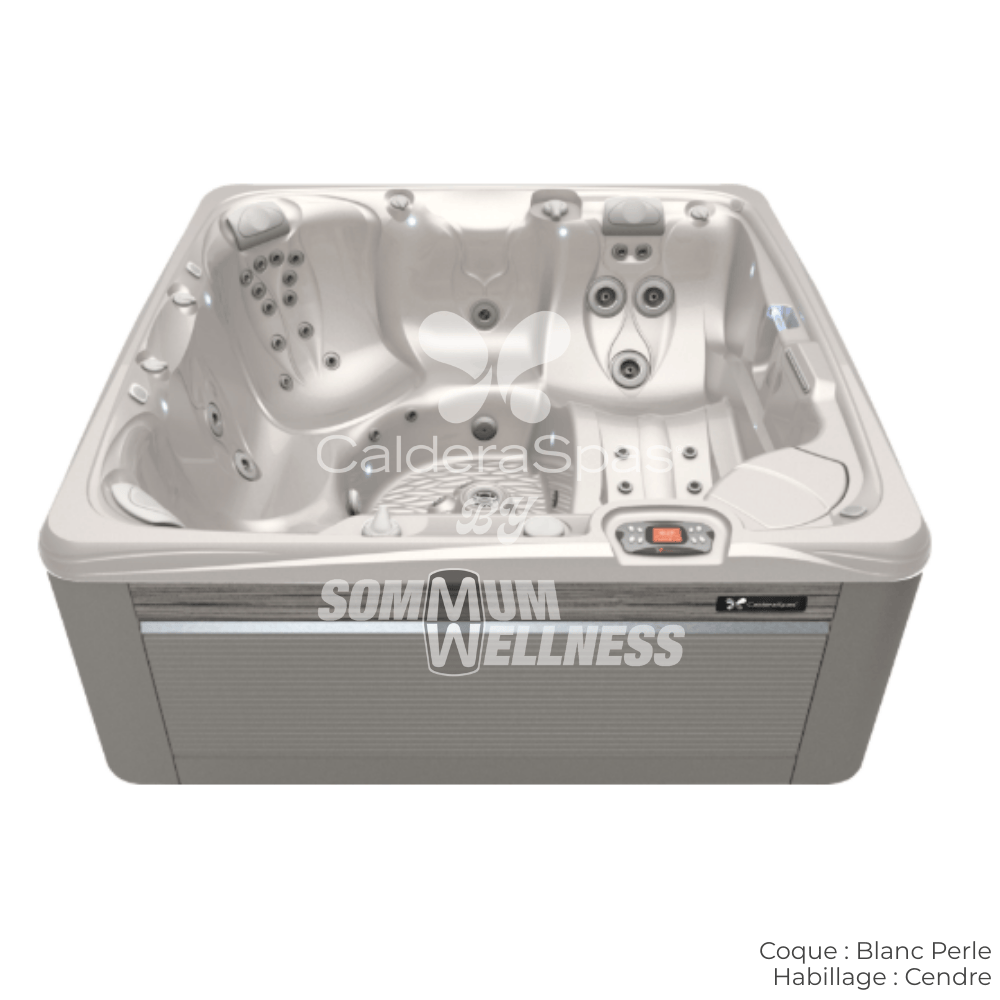 spa Caldera Seychelles Blanc Perle habillage Cendre 6 places 43 jets Serie Paradise
