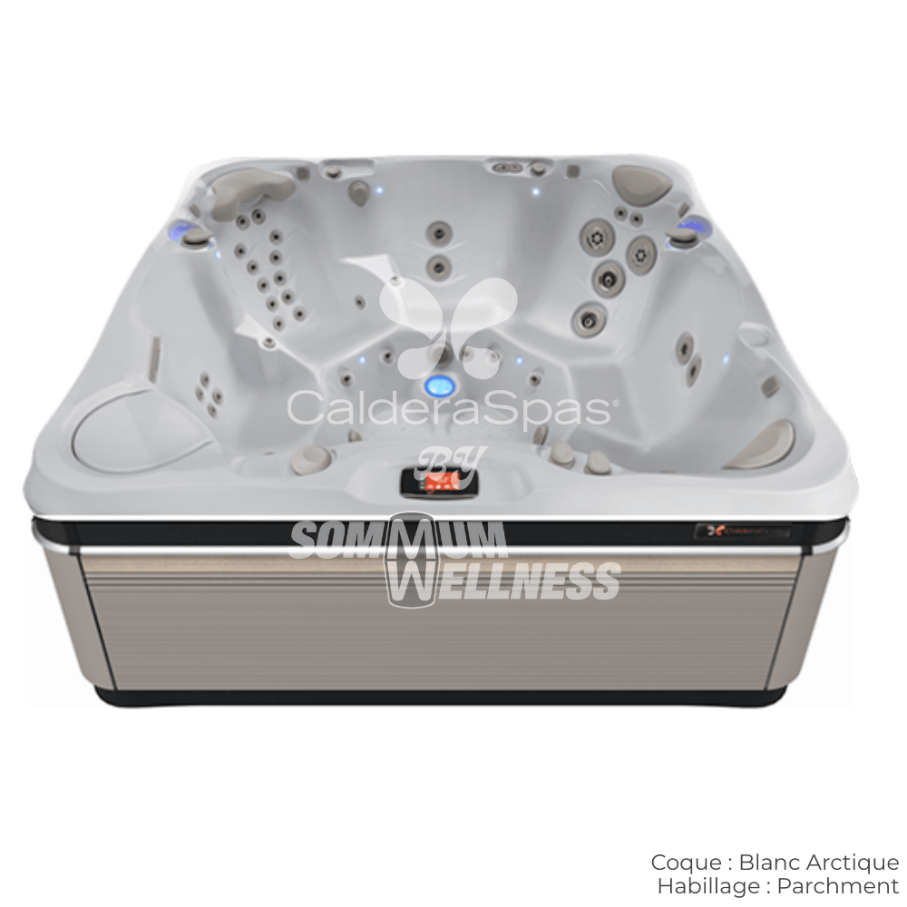 spa Caldera Florence 6 places coque Blanc Arctique avec habillage Parchment série Utopia™