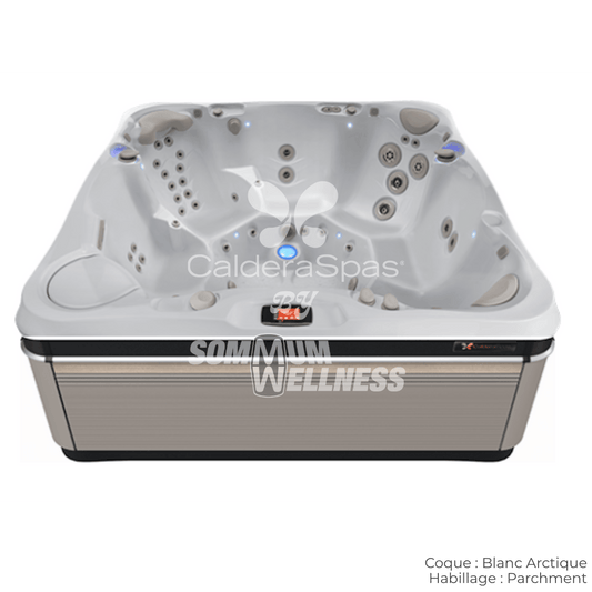 Spa Caldera Florence 6 places coque Blanc Arctique avec habillage Parchment série Utopia™