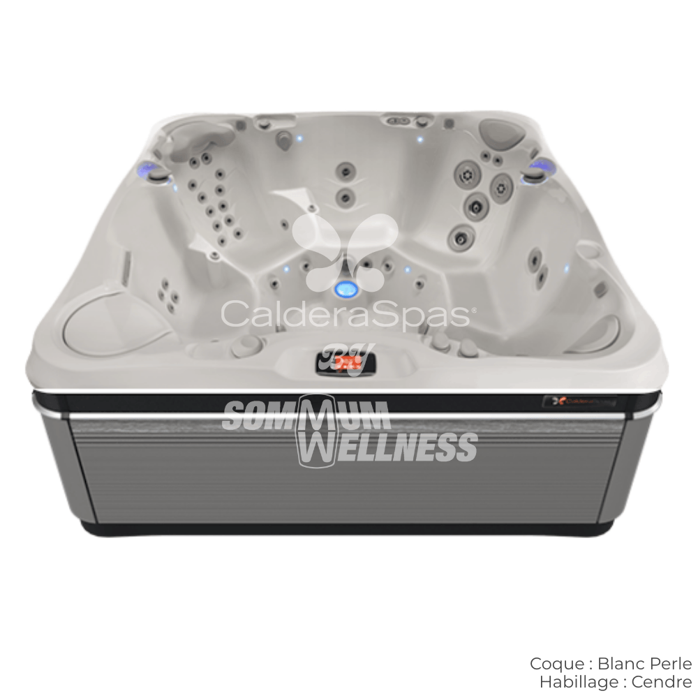spa Caldera Florence 6 places coque Blanc Perle avec habillage Cendre série Utopia™