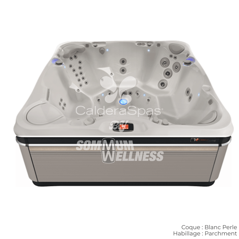 spa Caldera Florence 6 places coque Blanc Perle avec habillage Parchment série Utopia™