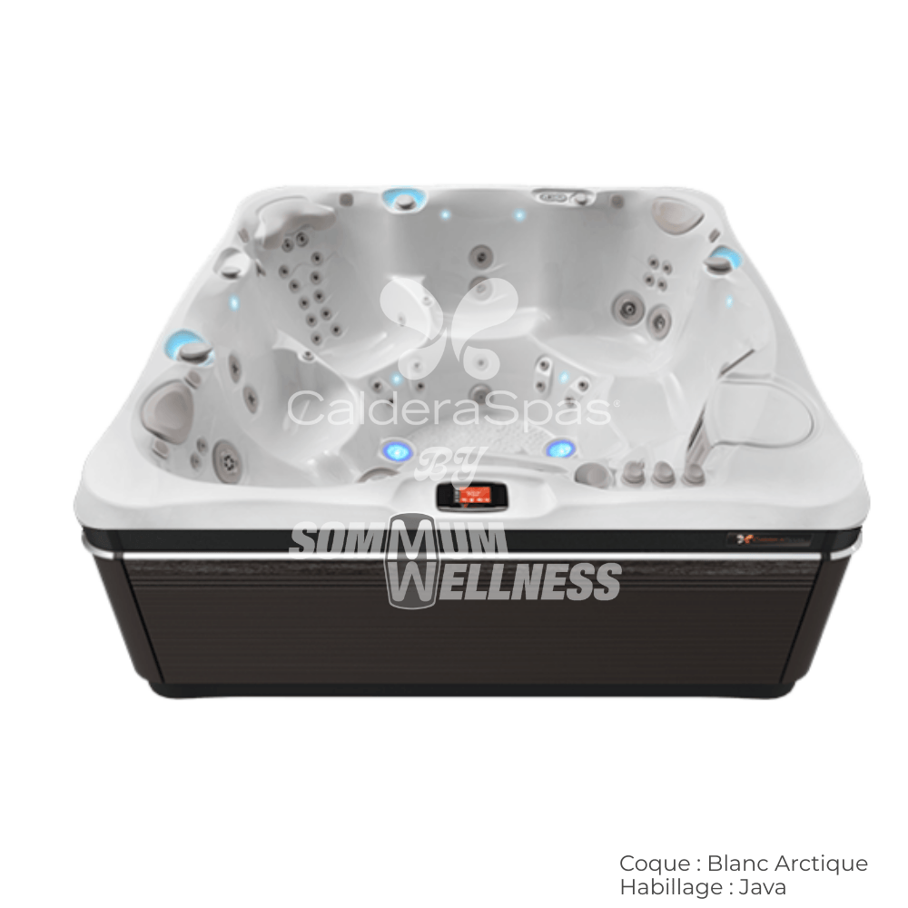 spa Caldera Utopia Geneva 6 places coque Blanc Arctique et habillage Java – spa thérapeutique lumineux